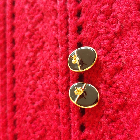 Vintage black onyx and 14k earrings - Picture 2 of 4